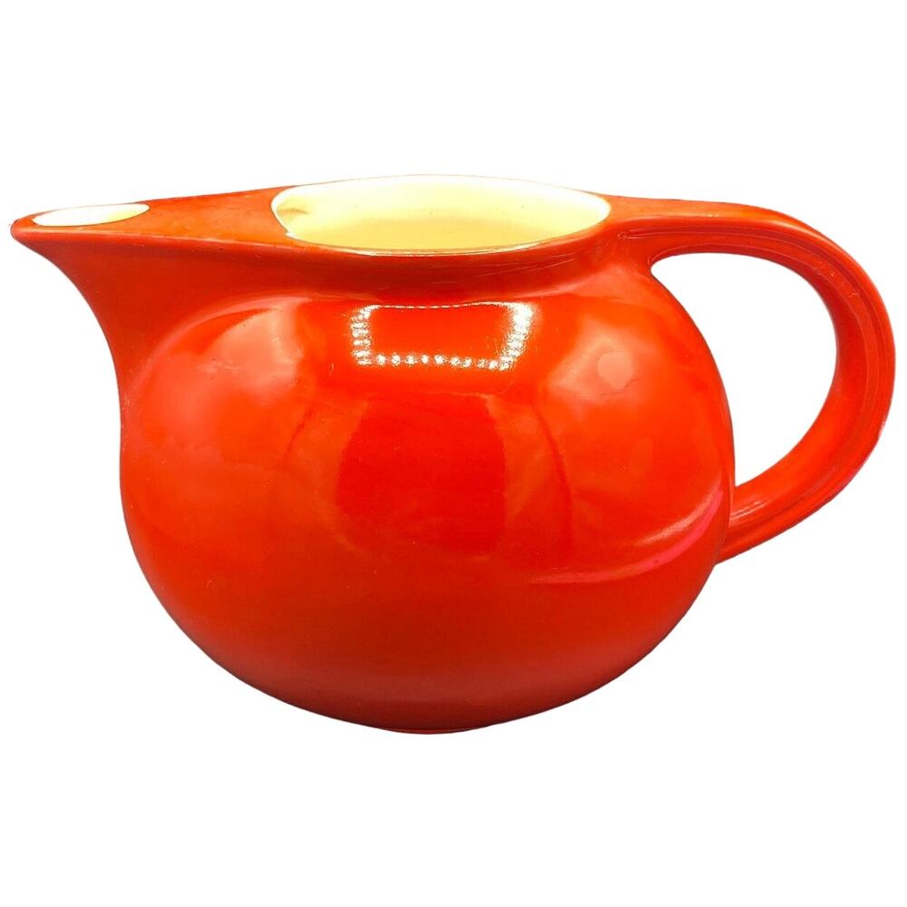 Vintage Universal Cambridge Red Water Juice Ice Tea Pitcher With Ice Lip